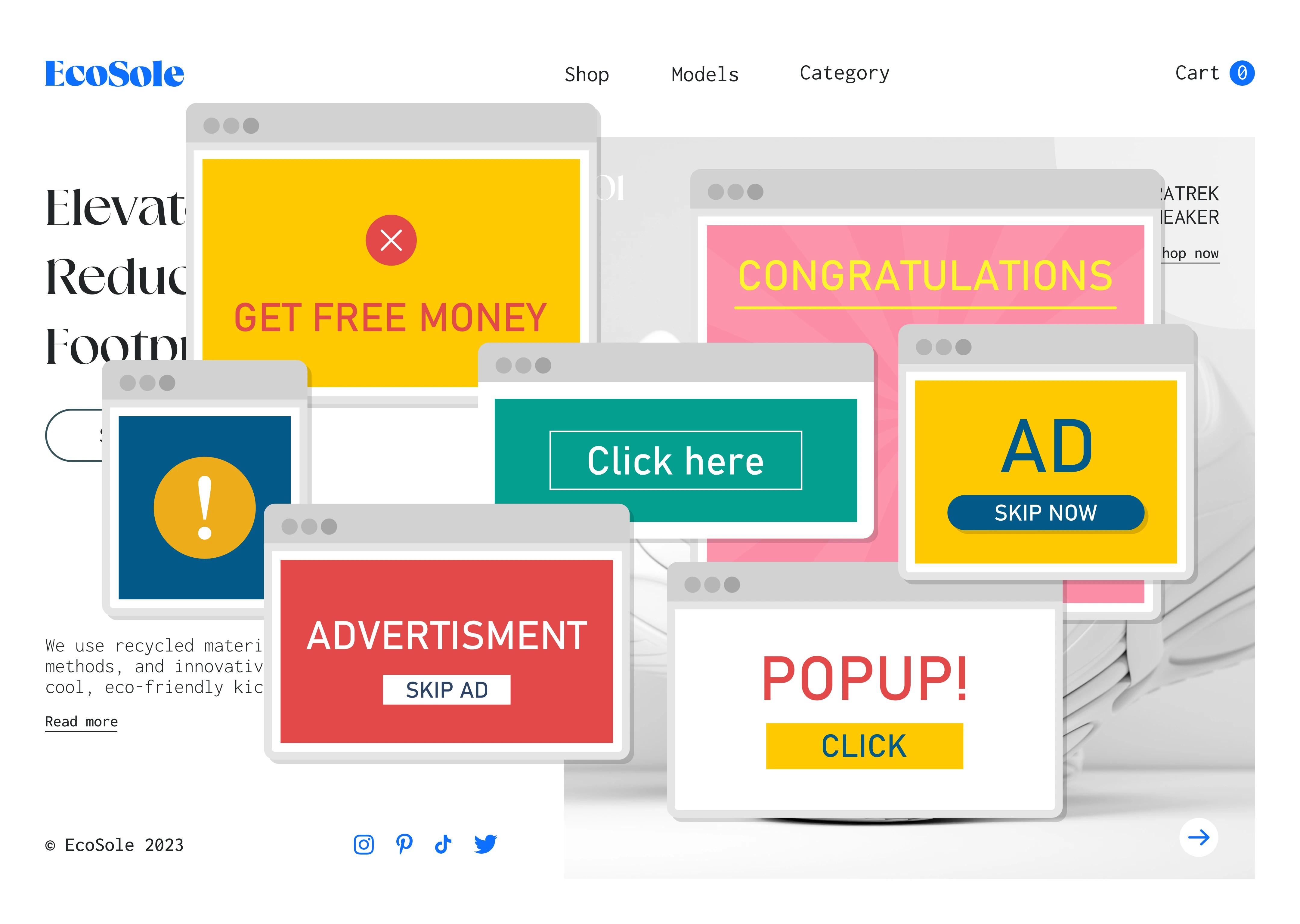 hacked website popups image example
