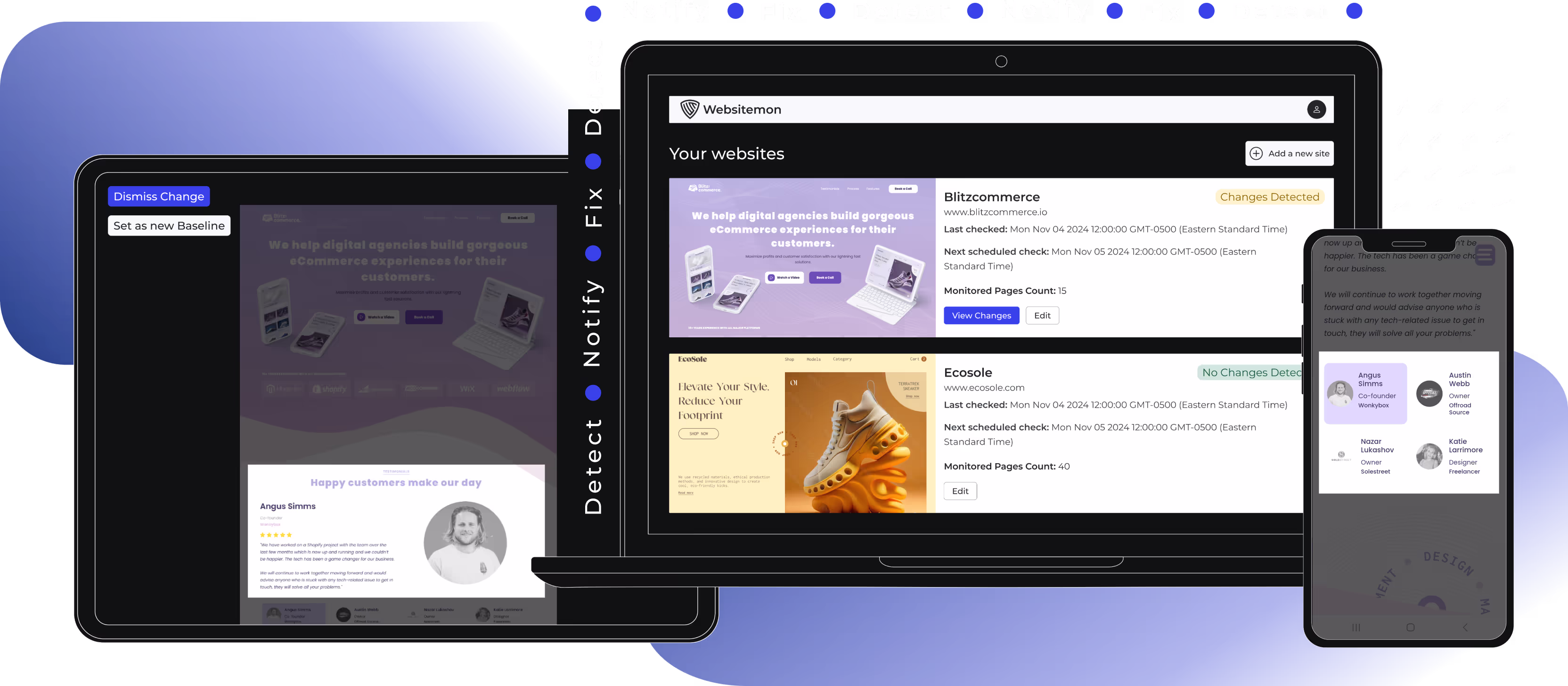 websitemob app laptop, tablet and phone mockups